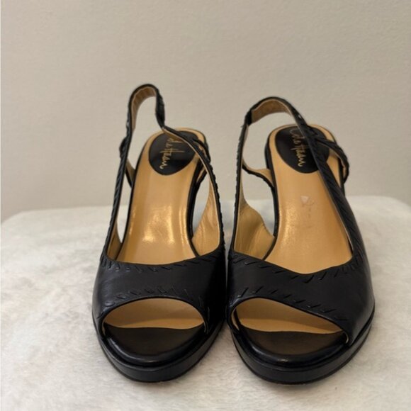 Cole Haan Black Slingback Heels - Picture 1 of 5